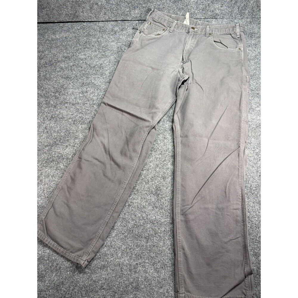 Carhartt Work Pants Mens 36x34 Relaxed Fit Carpenter Canvas Utility Workwear
